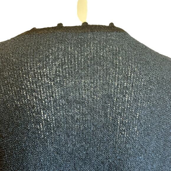 Vintage Brenda French for French Rags Blue Cardigan Sweater With Black Trim M/L - Picture 7 of 8